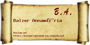 Balzer Annamária névjegykártya